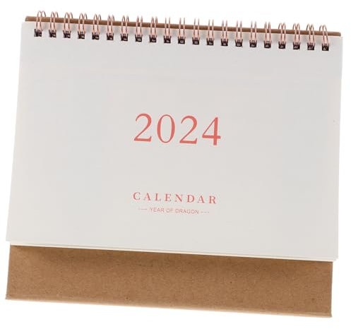 BCOATH Tischkalender Mittlere Minimalistisches Design Freistehend Stabiles Dickes Papier Praktische Schreibtischdekoration Kleiner Desktop-kalender Für Büro Und Home Office Pinke Schrift