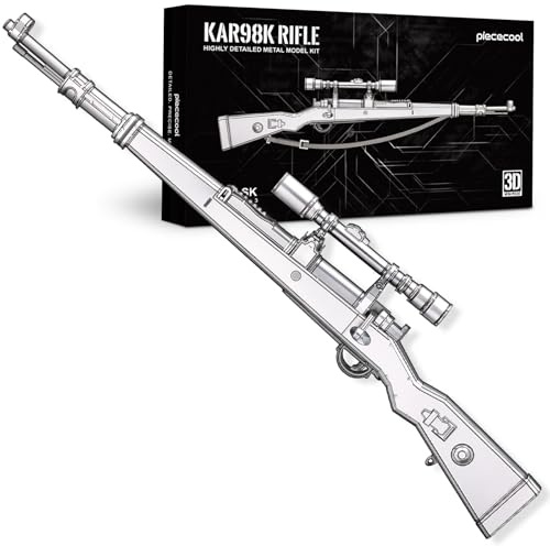 Piececool Puzzle 3D de metal modelo rifle francotirador, rompecabezas 3D arma regalo cumpleaños, kit maqueta para adultos