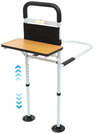 biusgiyeny Sichere Bettgitter für ältere Erwachsene Bettgitter Rausfallschutz Safety Bed Rail Bett Verstellbarer Aufstehhilfe Bettgriff mit faltbarem Brett und Aufbewahrungstasche
