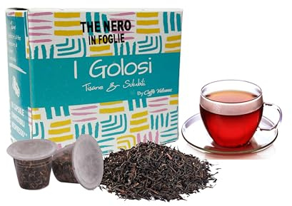 Caffè Vulcanus, 40 capsules de thé noir de Ceylan, capsules compatibles avec Nespresso