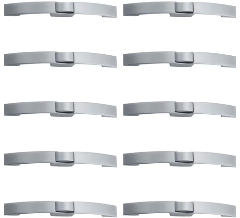 FOTN Confezione da 10 maniglie cromate a pulsante ad arco, per armadietti, camper, 160 mm, lunghezza totale 194 mm, per mobili, cassetti, armadi, senza chiave, per roulotte, yacht, barche