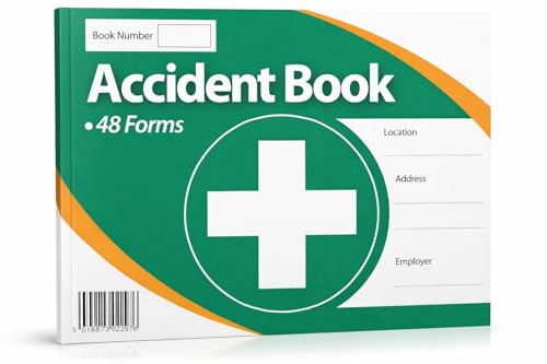 Workplace Accident Record Book, A5, 48 Forms, Incident Recording System