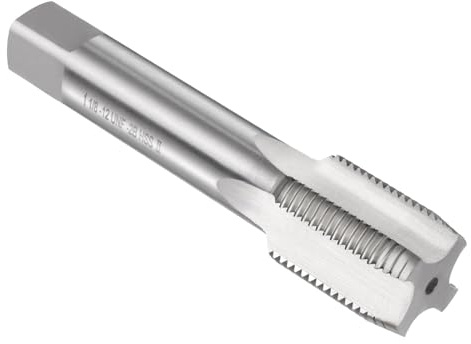 sourcing map HSS6542 Robinet manuel 1-1/8-12 UNF 2B Filetage Style Plug Tarauds Droits Vis Taraud Outil de filetage Haute Vitesse Acier