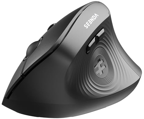 seenda Ergonomic Mouse Wireless, MOU200 Bluetooth Vertical Mouse - 3 Multi-Device Connectivity,1000/1600 /2400 DPI, Ergo Optical Mice for Windows, Mac OS, Computer/PC/Laptop, Black