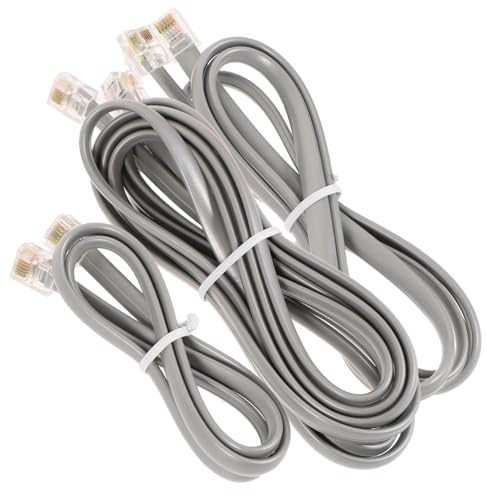 Kisangel Cavo Telefonico 6p6c Rj12 3 Pezzi (0,5m, 1m, 2m) Grigio Argento, Filo Telefonico Resistente Alla Corrosione e Bassa Temperatura, Prolunga Per Telefono Fisso Uso Domestico e Ufficio