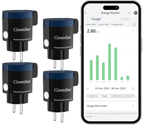 GreenSun WLAN Steckdose Outdoor Zeitschaltuhr Aussenbereich Blau 4pc | App-Steuerung mit Tuya Smart Life kompatibel mit Alexa & Google für Garten Terrasse Balkon 16A