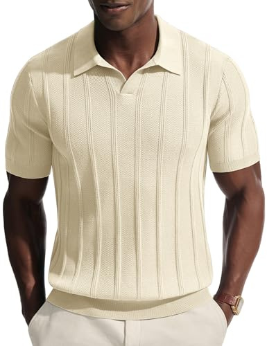 PJ PAUL JONES Polo de manga corta con cuello en V para hombre