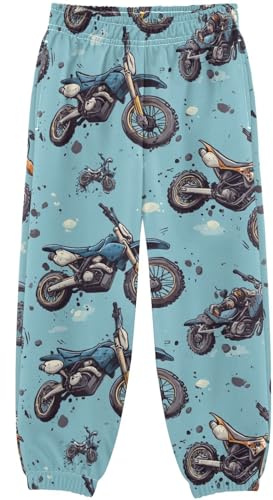Pigsaly Boys Sweatpants Motorbike Cartoon Grunge Motorcycle Boys Pants Active Pant Kids Jogger Pants 4T Multicoloured