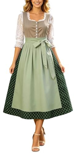 Oktoberfest Dirndl Donna Abito da Cerimonia Donna Oktoberfest Domestica Costume Abito per Festeggiamenti Stile Francese con Nastro in Vita per Eventi a Tema e Ballo Elegante Abito Tracht Matrimonio