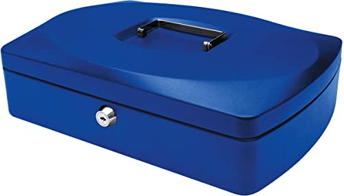 Cash Box Q-CONNECT Extra Large 325x85x235mm Blue/Office Equipment/Type-Extra Large/Shape-Rounded/Material-Metal/Colour-Blue/Dimensions (mm)-325x85x235