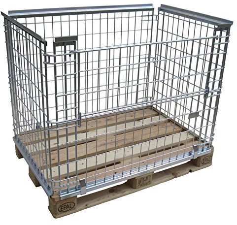 GERSO Gitteraufsatzrahmen für Europaletten Gitterbox EPAL 120x80cm aus Metall belastbar ideal für Warenlager Logistik
