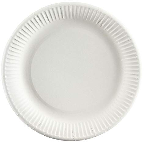 200 Pappteller rund 23 cm weiß Einwegteller Partyteller