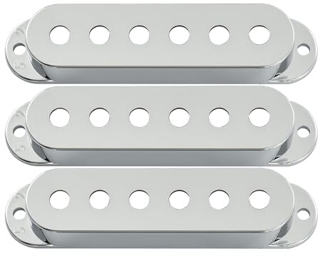 Musiclily Basic 52mm Single Coil Tonabnehmer Pickup Kappe Chrom 3er Set | Kunststoff