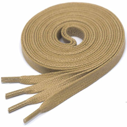 Collonil 1 Paar Schnürsenkel - flach - 9 mm breit Längen + Rema Metallschlüsselring Ø 2 cm (90 cm, Beige)