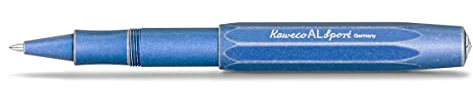 Kaweco AL SPORT Rollerball Stonewashed Blue I Gel- / Kugelschreiber aus hochwertigem Aluminium mit Keramikkugel I Edler Kuli in Blau I 23 g Tintenroller mit 0.7 mm Mine I Gelroller 13 cm