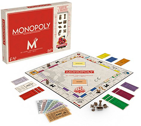 Hasbro Spiele B0622100 - Monopoly 80 Jahre, Familienspiel