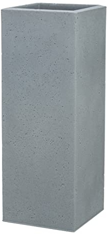 Scheurich C-Cube High, Hochgefäß aus Kunststoff, Stony Grey, 26 cm lang, 26 cm breit, 70 cm hoch, 9 l Vol.