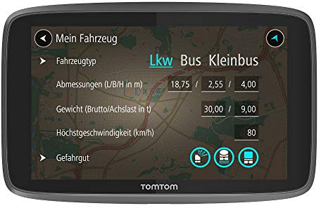 TomTom GO Professional 6250 Navigationsgerät (für LKW, Reisebusse und Transporter, 15-cm-Display, Höhen- und Gewichtsbeschränkungen, Echtzeit-Verkehrsinformationen und Lebenslang Traffic)