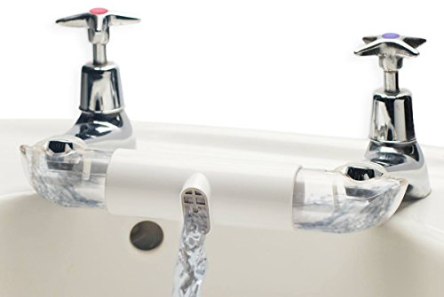 Adaptor for Sinks with Separate TAPS, for Mixing hot and Cold Water in Kitchen & Bathroom. This Connector Helps Save Water (White)