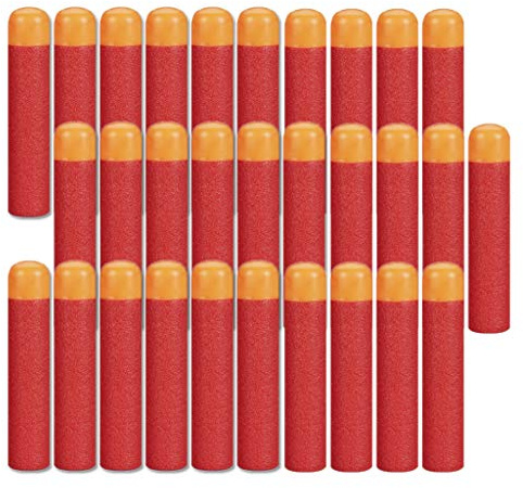 YAAVAAW 30 Stück Nerf Pfeile,9.5cm Rot Pfeile Darts Schaum Munition Große,Soft Darts Bullets Nachfüllpackung,Spielzeug für N-Strike Elite Blasters Series Innen Außen Kinder Spielzeugpistole Zubehör