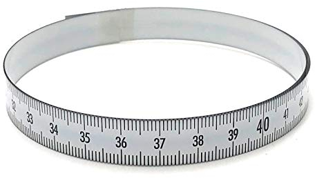 Skalenbandmaß 5m - Bezifferung von links nach rechts - Stahl weiß lackiert - Breite: 13mm, mit Duplexteilung - Gehrungsband Anschlagband Rollbandmaß Lineal