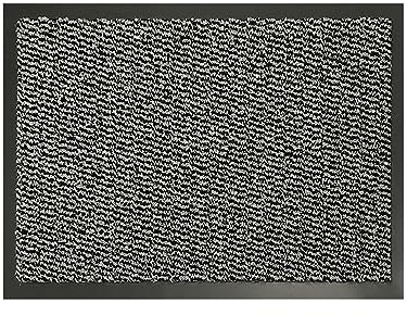 KAV Non-Slip Washable Door Mat Dirt Trapper - Dust Absorbent Entryway Rug - Front Door Decor, Durable Indoor and Outdoor Doormats for Home, Kitchen & Bathroom Mat - 60cm x 90cm - Grey/Black