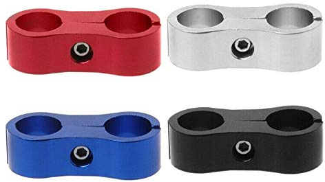 Riloer Manguera de Goma Trenzada AN8, Abrazadera de Manguera de Sujeción de Cables de 16 mm (Rojo)