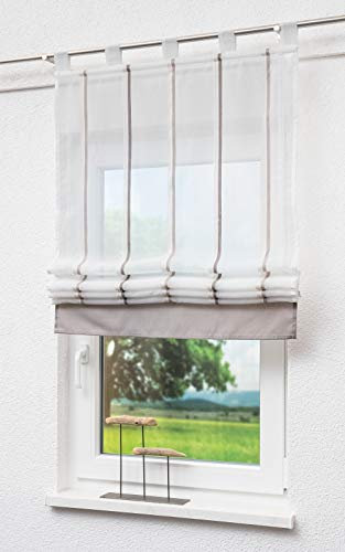 LYSEL Raffrollo/Raffgardine Tavira (BxH) 140cm * 140cm beigebraun