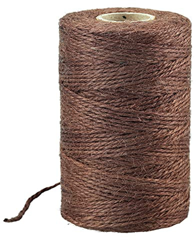 KINGLAKE 328 Feet Natural Jute Twine Best Arts Crafts Gift Twine Christmas Twine Durable Packing String,Coffee