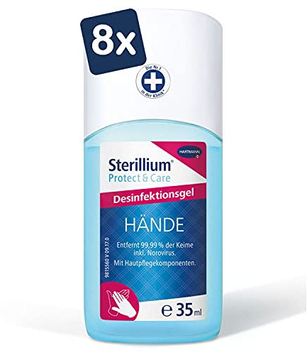 Sterillium Protect & Care Desinfektionsgel: Antibakterielles Hände-Desinfektionsmittel mit Pflege-Komponenten, 35 ml - 8er Pack