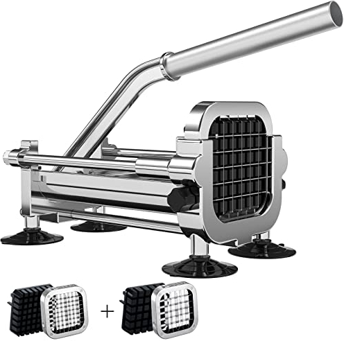 Befano Frittierschneider, Edelstahl-Kartoffelschneider mit 1,27 cm und 1,9 cm Klingen (manueller Schneider, 1,27 cm und 3/8 Zoll) Klinge)