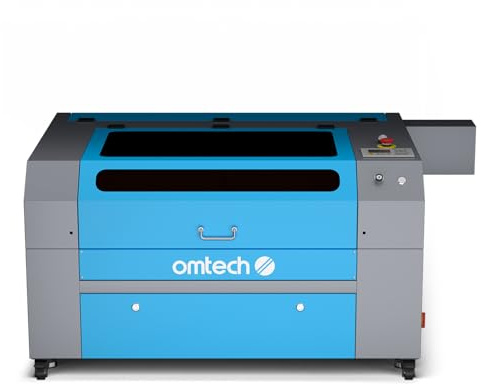 OMTech 90W CO2 Laser Graviermaschine Turbo 700 x 500mm Gravurmaschine Laserengraver mit Lenkrollen integrierter Auspuff, Ruida Control RDWorks V8 kommerzielle Laserschneider für Heimwerker