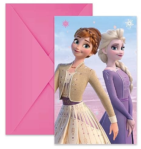 Procos Invitaciones 94057 94057 Frozen 2 Wind Spirit FSC, 6 unidades con sobre, cumpleaños, fiesta temática, multicolor
