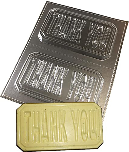Thank You Chocolate Bar Moulds Reusable Plastic Molds Make 100g Bars, Transparent (4349)