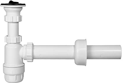 Siphon Flaschensiphon Abflussgarnitur Rohrsiphon Geräteanschluss Ablauf Ø 40 mm mit Ablaufventil ohne Geräteanschluss