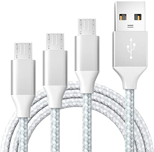 BIBTIM Micro USB Ladekabel 1M 2M 3M, USB 2.0 A-Stecker auf Micro Kabel, Micro USB Android Ladekabel Schnellladekabel 480 Mbps Datenübertragungsgeschwindigkeit