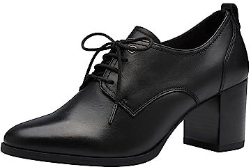Tamaris Damen Trotteur Leder Blockabsatz bequem; Black, EU 40