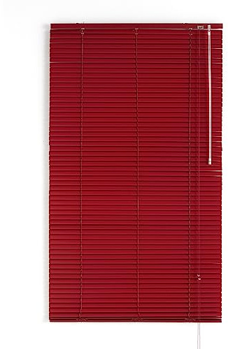 Decorblind | Jalousie aus Aluminium, Maße: 120 x 250 cm, mit Lamette: 25 mm, Jalousie in Höhe und Öffnung, Kindersicherheit, feuchtigkeitsbeständig, Aluminiumvenezian; Farbe: Rot
