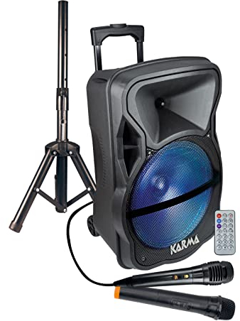 Karma Cassa Audio AMPLIFICATO LX 12 600 Watt con RADIOMICROFONO