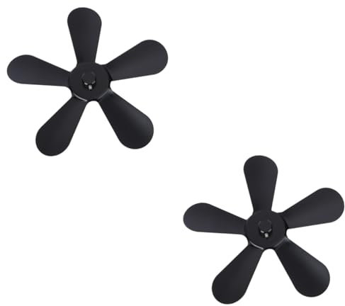 MAGICLULU 2stücke Kaminventilator Mit Blättern Hitzebeständiger Aluminium-stove Fan Für Holzöfen Leise Betriebsweise Für Effektive Wärmeverteilung Im