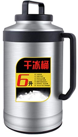 Cubeta de hielo Cubo de hielo seco de 6 litros Termo de hielo seco de gran capacidad Termo Cubo de almacenamiento de hielo seco Cubo de hielo para catering Olla de almacenamiento de hielo seco comest