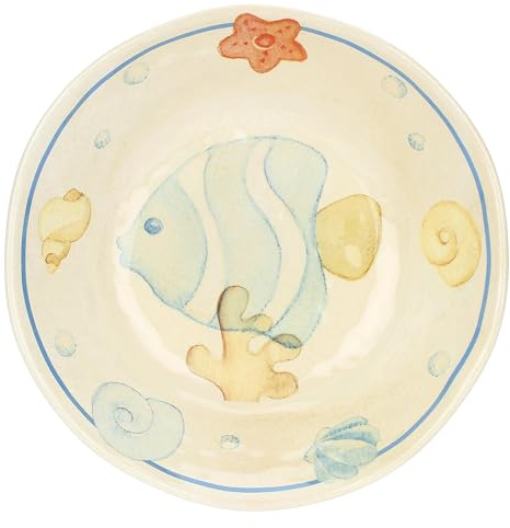 THUN, Set 2 Piatti Fondi in Melammina, Linea Mare da Amare, Idea Regalo per la Cucina, Ø 19.5 cm