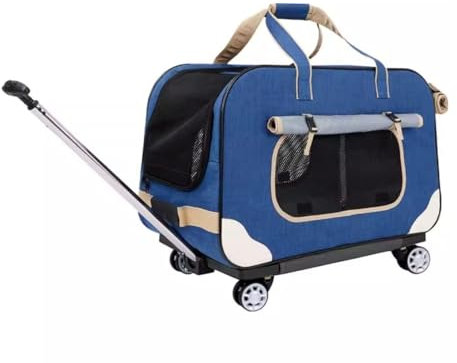 Katzenwagen Hundewagen Haustier-Kinderwagen Tragbarer Hunde-Kinderwagen Mit Abnehmbarem Träger, Haustier-Kinderwagen Mit 4 Rädern, Verstellbarem Griff Für Mittelgroße Kleine Hunde Und Katzen Hundebugg