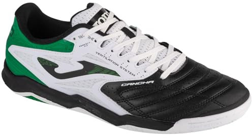 Joma Cancha 2401 tum, herr, inomhus, fotboll, träningsskor, svart/vit/grön, Svart, 39.5 EU
