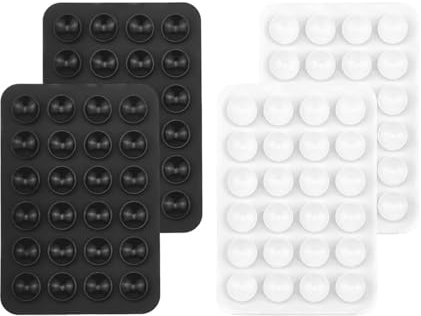 4 pezzi supporto a ventosa per cellulare in silicone,ventosa per telefono 2-pack adatte a tutti i modelli di telefono,Supporto A Ventosa per Telefono Cellulare Bifacciale(Nero, Bianco)