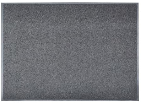Floordirekt Welcome dörrmatta – smutssamlande matta, dörrmatta med tryck – dörrmatta, dörrmatta, dörrmatta inuti, vinyl spaghettimatta (grå, 50 x 80 cm)