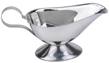 Cabilock Stainless Steel Gravy Boat and Sauce Container 5 Ounce Sturdy Sauce Pourer for Kitchen Cooking and Serving