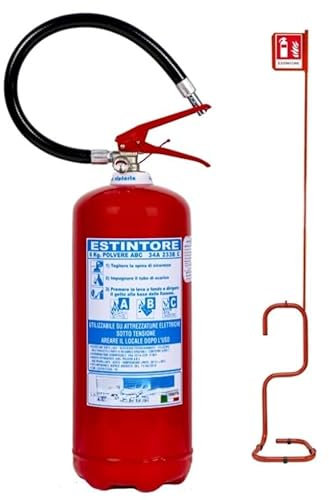 ESTINTORE POLVERE KG 6 + PIANTANA PORTA ESTINTORE + VIENE FORNITO CON TAGLIANDO DI CONTROLLO