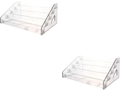 Harilla 2-teiliges Nagellackregal, Acryl-Lippenstifthalter, Kosmetikaufbewahrung, Arbeitsplatte, Tropfflaschen-Organizer, Parfüm-Organizer, 5-stufig