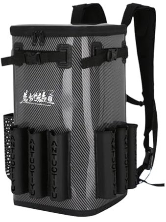 Vgvgaj Rucksack Tackle Box,Angelrucksack mit Rutenhalter - Angelrucksack mit Rutenhalter 49L Angeltasche | Große Aufbewahrungstasche Sling Tackle Rucksack für Angelausrüstung